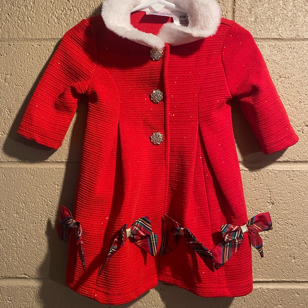 Blueberi Boulevard 3-6M Baby Sparkly Christmas Coat